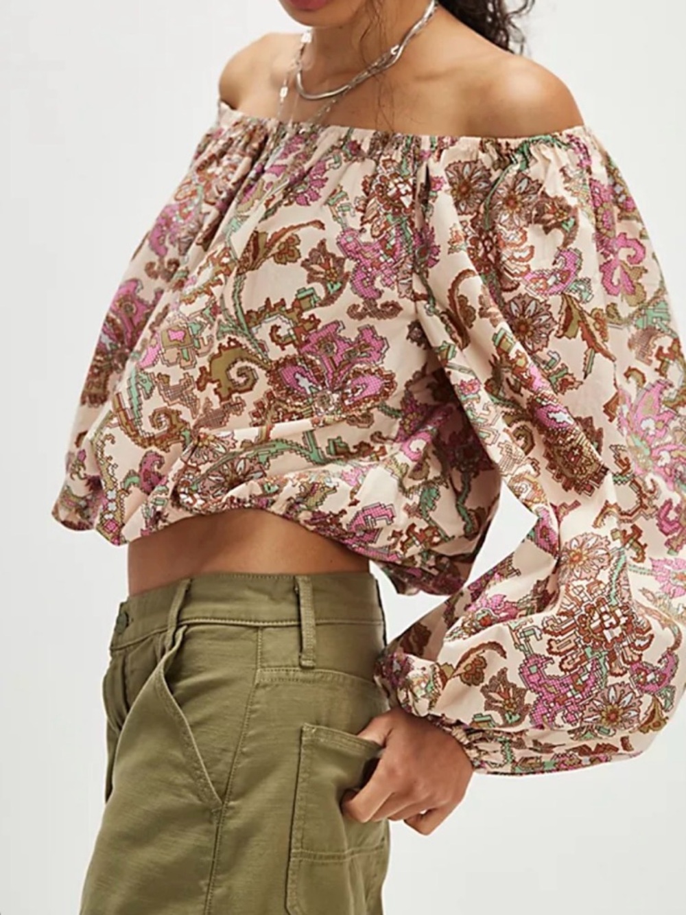 FP Marlo Printed Off-the-Shoulder Blouse